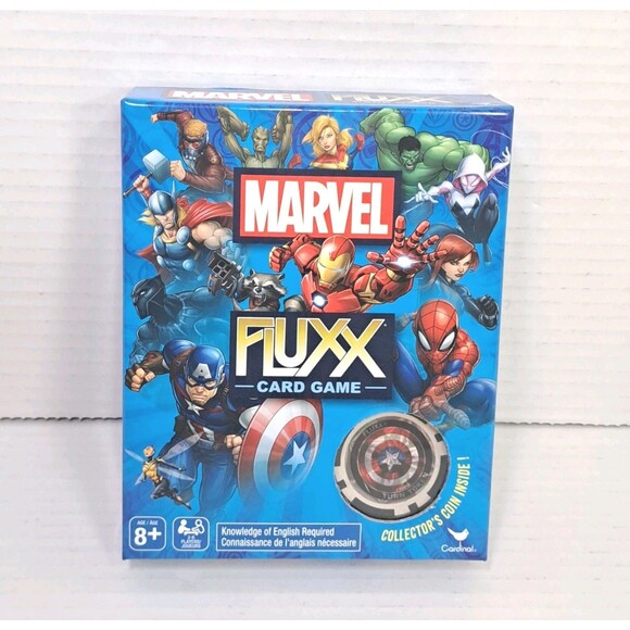 Marvel Fluxx Card Game w/Captain America Collector Coin 100% Complete Avengers - Picture 1 of 4